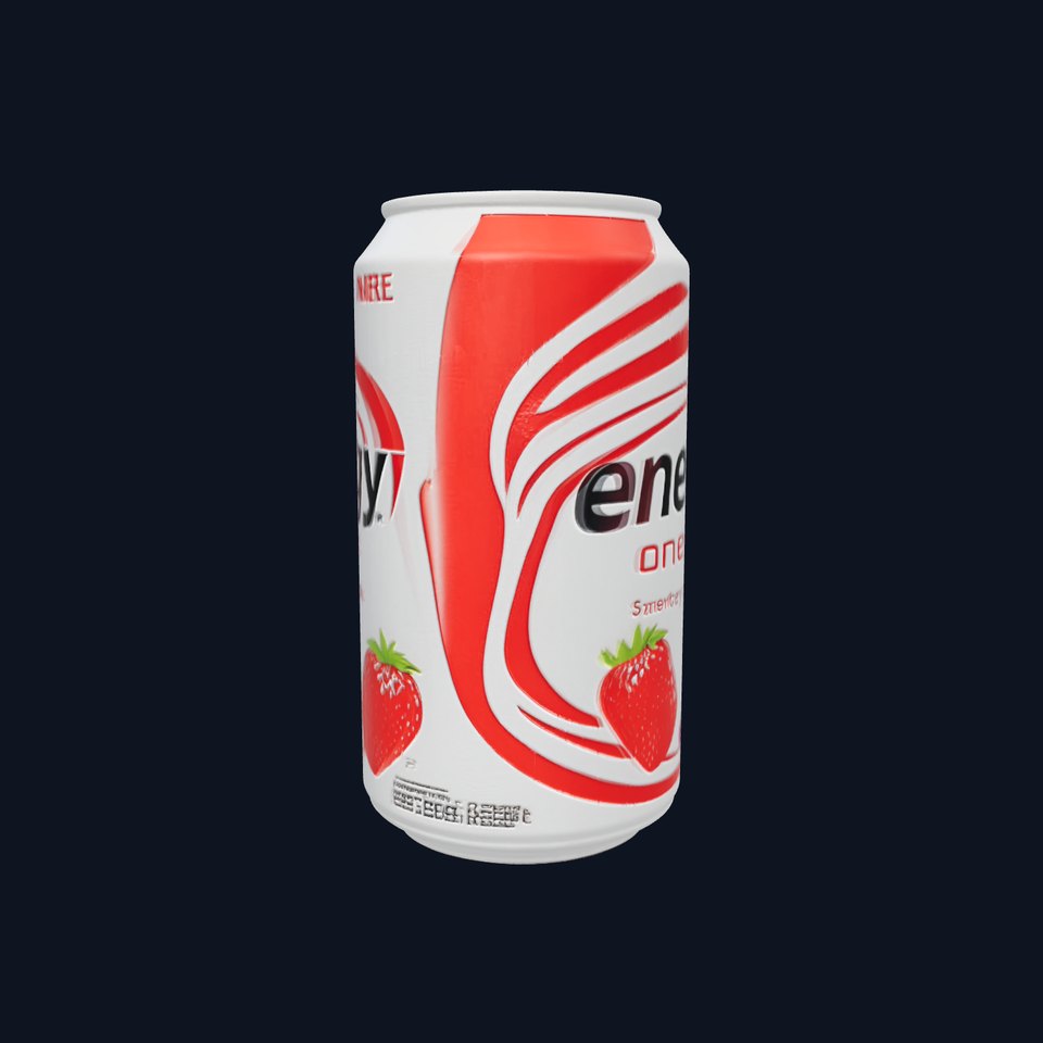 Strawberry Energy Drink Can Detailed 3D Model Pack